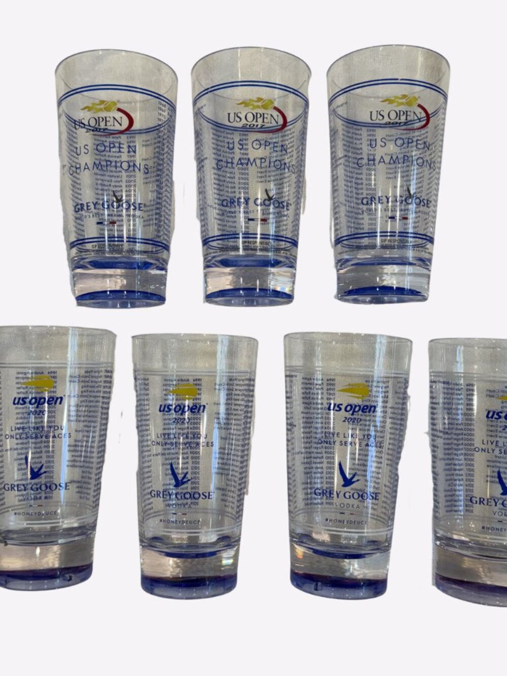 Lot of 7 US Open Champion Cups 2017 and 2022 Tennis Sports Collectible